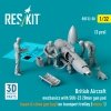 RESKIT RSF32-0050 British Aircraft mechanics with SUU-23 20mm gun pod (open & close gun bay) on on transport trolley (scene 1) (3 pcs) (3D Printed)  (1/32)